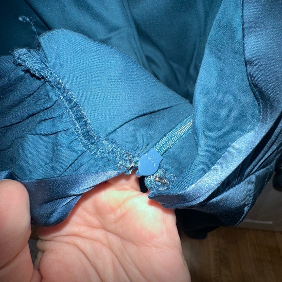 Anthropologie Silk Elegant Teal Sleeveless Dress - Picture 11 of 16